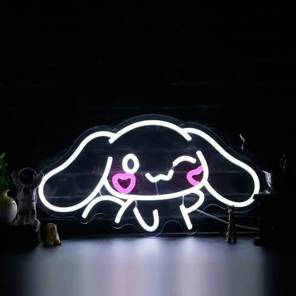 Neon Cinnamoroll Bunny Kawaii Cartoon Cute Chibi Teen Kids Girl Room Wall Decor - Picture 2 of 6